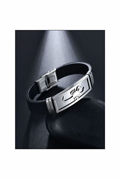 OSMANLI GÜMÜŞ سوار رجالي من الجلد والمطاط الصلب على شكل عقرب