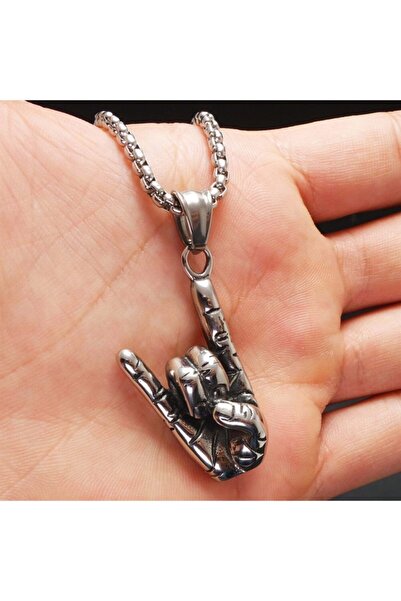 OSMANLI GÜMÜŞ Men's Ottoman Rock Steel Necklace Chain