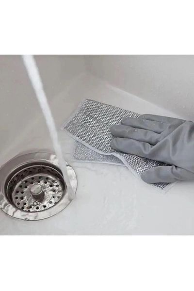 STEPY Silver Inox Wire Scrubbing Cloth 2 Pack - for Stubborn Dirt