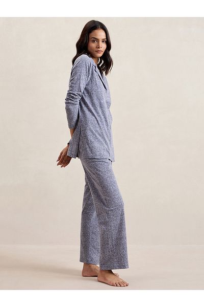 Femmella By Styli Melange Button Down Top & Pants Co-Ords
