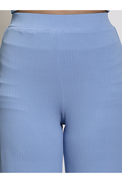 Sera By Styli Mid Rise Wide Leg Pants with Elastic Waistband