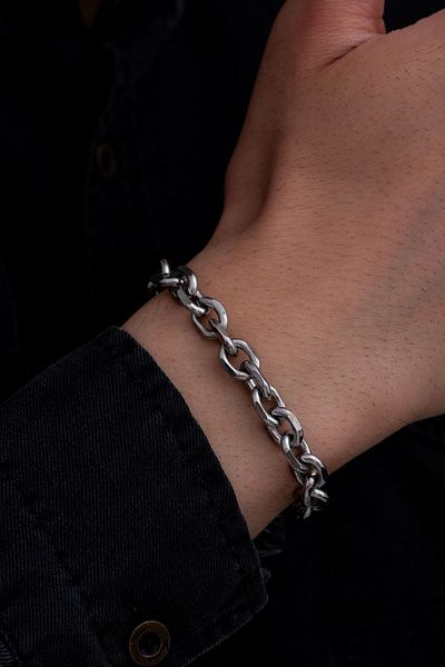 OSMANLI GÜMÜŞ Men's Steel Bracelet - 9 mm Force Chain Steel Bracelet