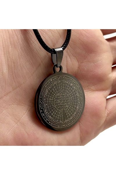 OSMANLI GÜMÜŞ Cennet-Ül Esma Women's Men's Steel Leather Necklace