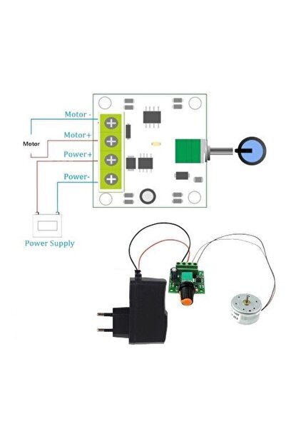 Devre Dünyası Kutulu Hızı Ayarlı Basit Motor Deney Seti - Öğrenci Elektrik Devresi