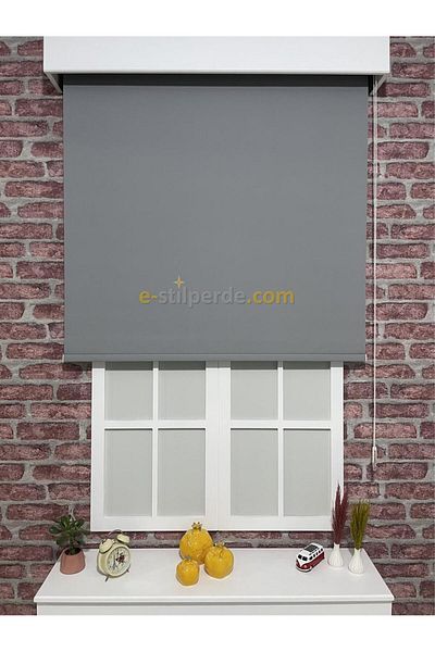 IŞILTI Perde Sistemleri Blackout (Blackout) Roller Blind Gray (Skirt Without Slice)