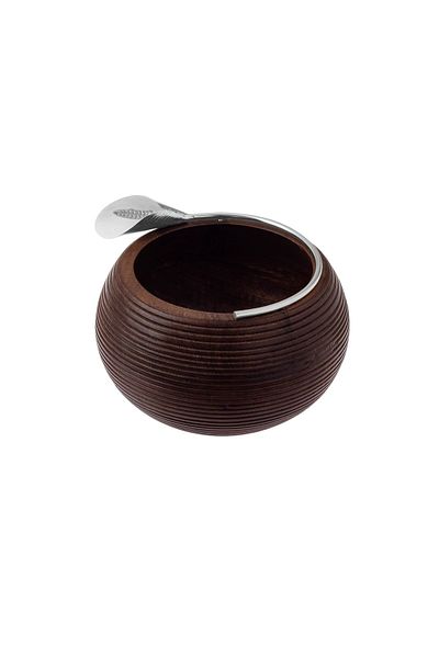 Dania Beech wood serving bowl with Silver lily decor for multiple uses