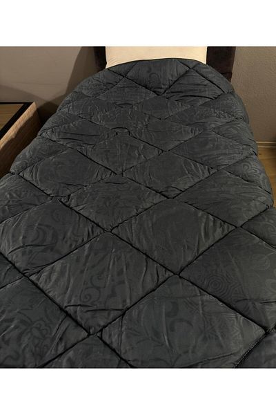 Clasy Satin 100% Cotton Satin Single Quilt Marbella V1 Indigo Gray