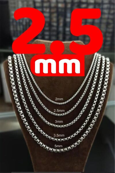 OSMANLI GÜMÜŞ Men's Steel Necklace - 2.5mm Polo Men's Steel Necklace Chain
