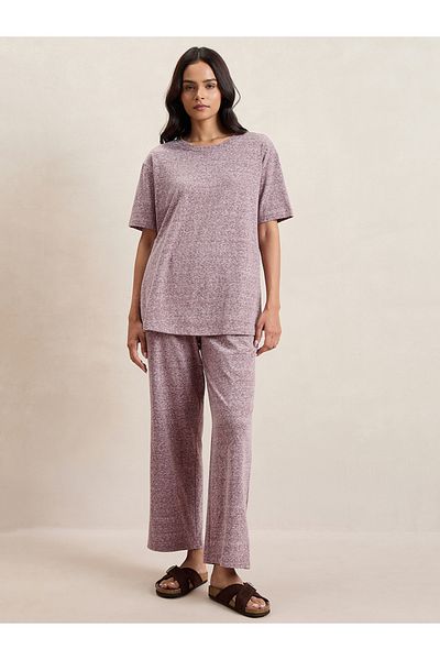 Femmella By Styli Melange Side Slit Longline Top & Pants Co-Ords