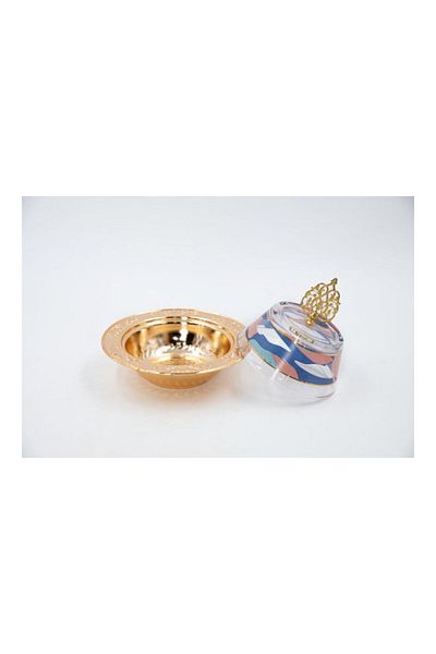 Dania Dates Bowl With Glass Lid Multicolour 17x15cm