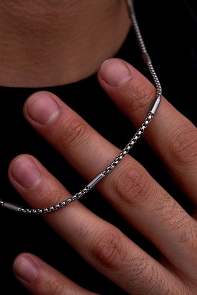 OSMANLI GÜMÜŞ Polo Men's Steel Necklace Chain 2mm Thin Piece Model Cklgmspolo2