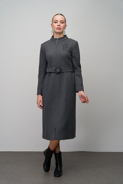 Olcay Anthrazit 6630 – Wollmischungskappe mit Leder- und Verarbeitungsdetails