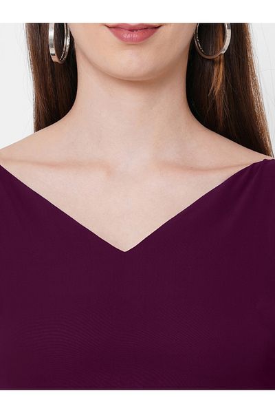 Mish By Styli فستان ماكسي من قماش جورجيت سادة بقصّة واسعة وأكمام مشقوقة