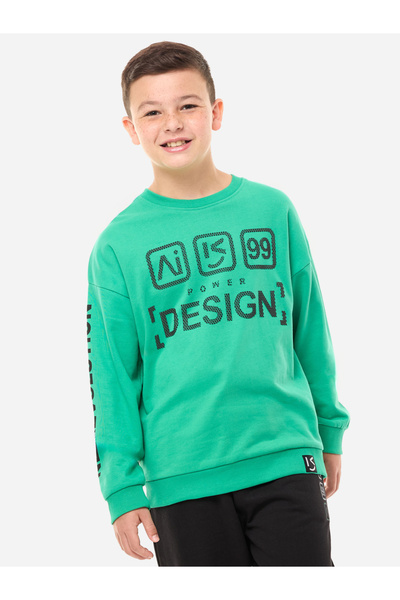 Victor and Jane By Styli Graphic Print Sweatshirt & Cuffed Joggers Set