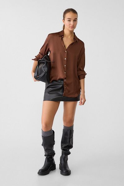 Stradivarius Satin collared shirt
