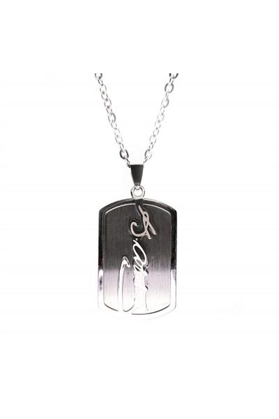 OSMANLI GÜMÜŞ Men's Metallic Ataturk Signed Steel Necklace Chain