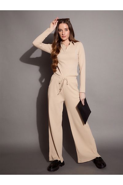 Sassafras By Styli Relaxed Fit Ribbed Drawstring Pants