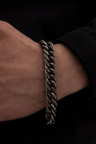 OSMANLI GÜMÜŞ Men's Steel Bracelet - Thick Steel Oxide Gourmet Men's Bracelet