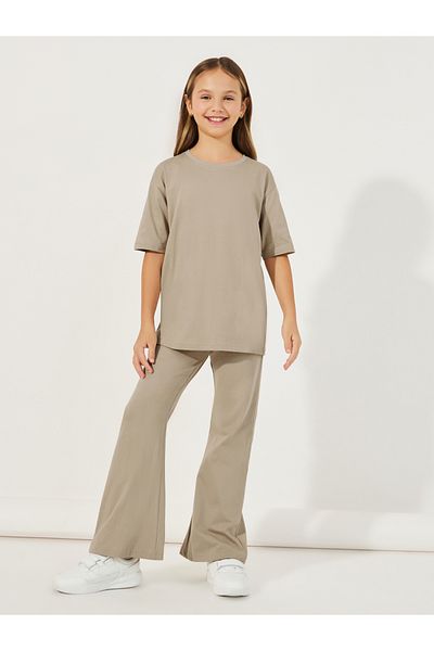 Styli Oversized Round Neck T-Shirt & Flared Joggers Co-Ords Set