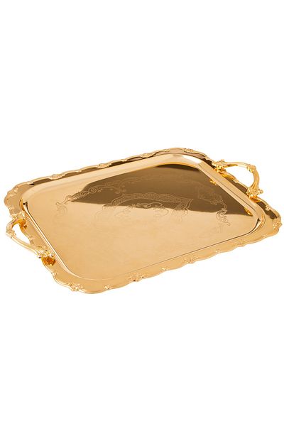 Dania A set of heavy metal trays in three different sizes with modern designs and engravings