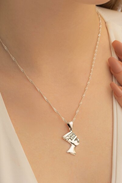 OSMANLI GÜMÜŞ Kadın Gümüş Kolye - Antik Mısır Kleopatra Nefertiti Küçük Gümüş...