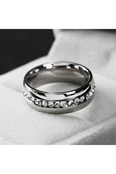 OSMANLI GÜMÜŞ Tamtur Zirkon Taşlı Bayan Çelik Yüzük