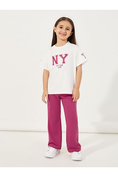 Styli Oversized Logo Print T-Shirt & Flared Joggers Co-Ords Set