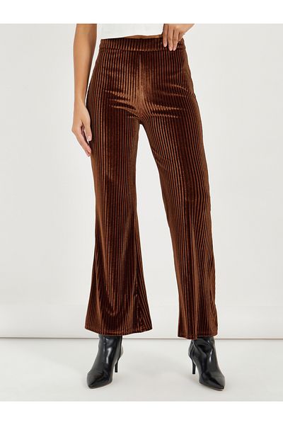 Styli Velvet Look Flared Pants