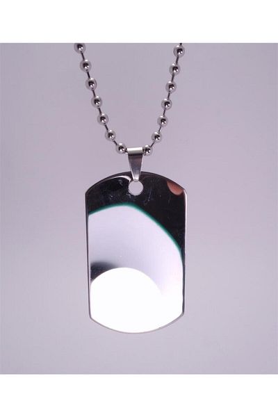 OSMANLI GÜMÜŞ Soldier Tag Necklace Stainless Men's Women's Steel Necklace with Ball Chain