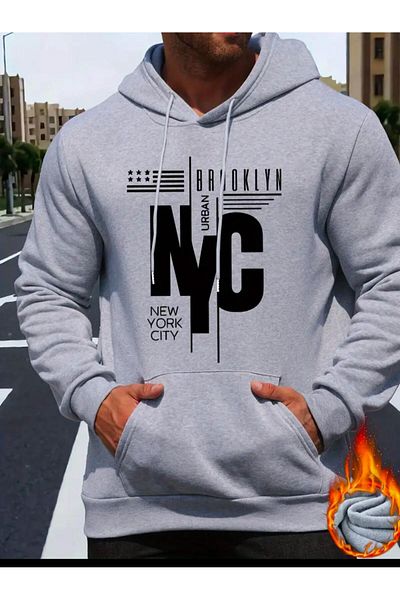 Medinenur Φούτερ NYC με στάμπα με κουκούλα