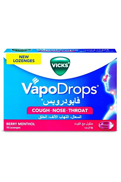 Vicks قطرات فابو بنكهة التوت 16 لتر 6 قطع
