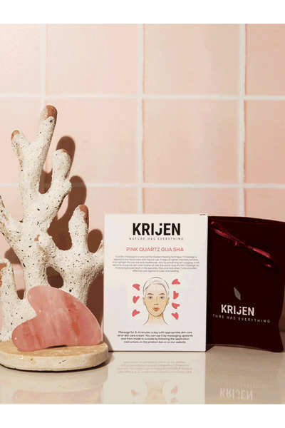 Krijen Pembe Kuvars Gua Sha Yüz Masaj Taşı
