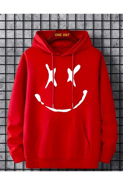 Medinenur Smiley nyomott kapucnis pulóver