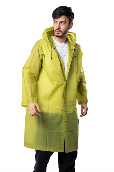 KARADAĞ HOME Karadağ Unisex Women's-Men's Waterproof Raincoat Snap Hooded Eva Fabric Khaki