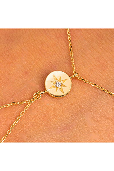 FasekGold Altın Şahmeran - 14 Ayar Altın Tektaş Şimal Yıldızı Şahmeran