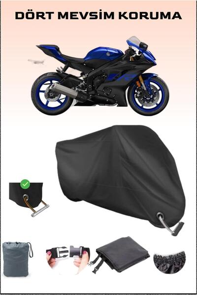 Breen قماش مشمع للدراجات النارية متوافق مع القفل باللون الأسود لـ Yamaha Yzf ...