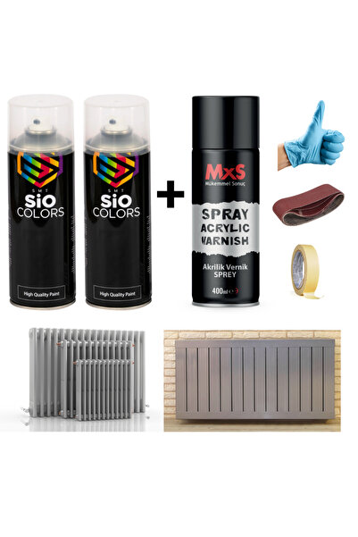 sıocolors 2 ADET ISIYA DAYANIKLI RADYATÖR KALORİFER PETEK SPREY BOYA SETİ+VER...