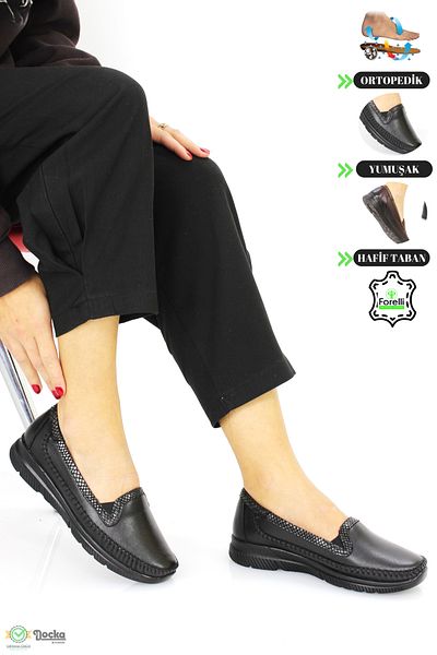 Forelli Pantofi de zi cu zi pentru mamă din piele naturală ortopedică completă pentru femei F24/CM29423Y