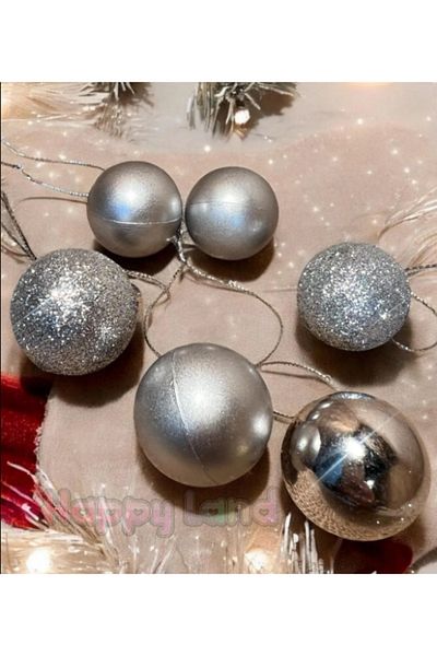 OKAVANGO Christmas Ornament 10cm Silver Balls, Christmas Tree Ornament Pine Tree Ornament Christmas Tree Ornament