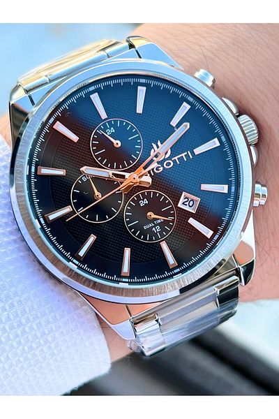 Bigotti 5 Atm Waterproof Men's Wristwatch - Case & Cord Steel with Internal Functions Active Ebg.10431.2