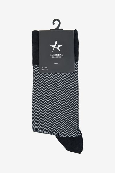 ALTINYILDIZ CLASSICS Men's Grey-Black Patterned Single Socks