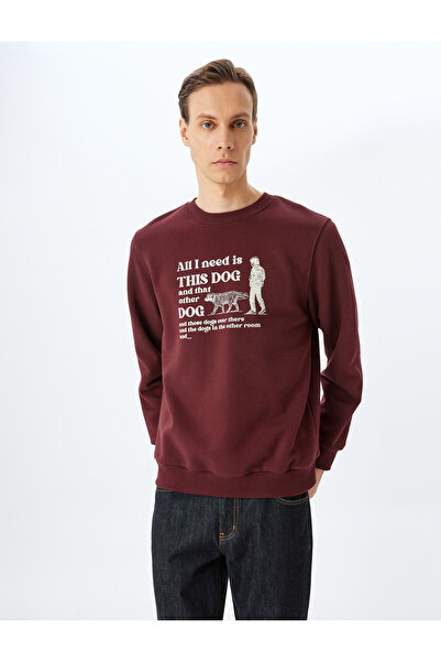 Koton Sweatshirt mit Rundhalsausschnitt aus Baumwollmischung und Slogan-Print