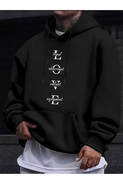 Medinenur Суичър с качулка с щампа Love