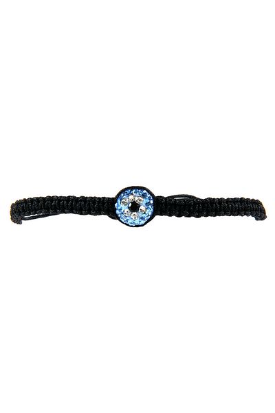 Rouge Evil Eye Bead Knitted String Women's Black Bracelet