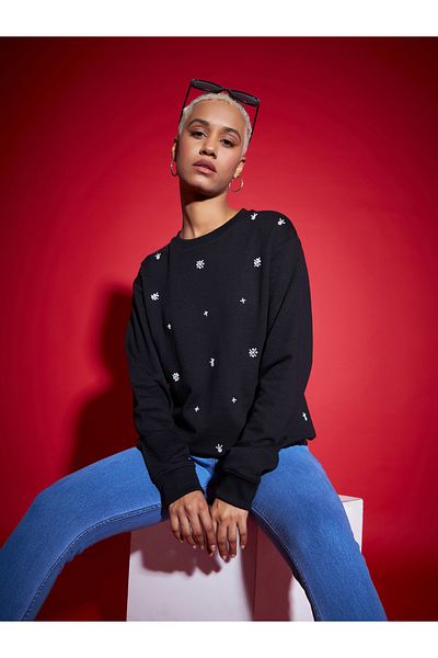Sassafras By Styli Regular Fit All Over Pearl Terry Sweatshirt