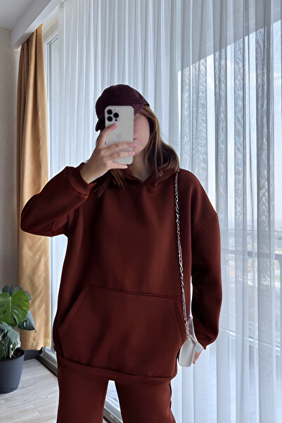 CMZ COLLECTİON Γυναικείο Σετ Φόρμας με Ψηλή Μέση και 3 Κλωστές από Βαμβάκι