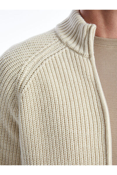 LC Waikiki Standard Pattern Stand Collar Men's Knitwear Cardigan