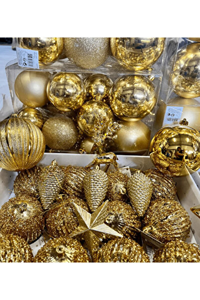 OKAVANGO 30 bucăți Cici Ball GOLD Set de ornamente pentru pom de pin de Anul ...