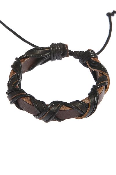Rouge Zigzag Pattern Leather Unisex Bracelet