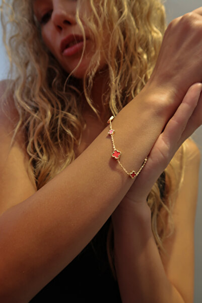 EKİNCİ KUYUMCULUK KIRMIZI YONCA ALTIN BİLEKLİK KÜÇÜK